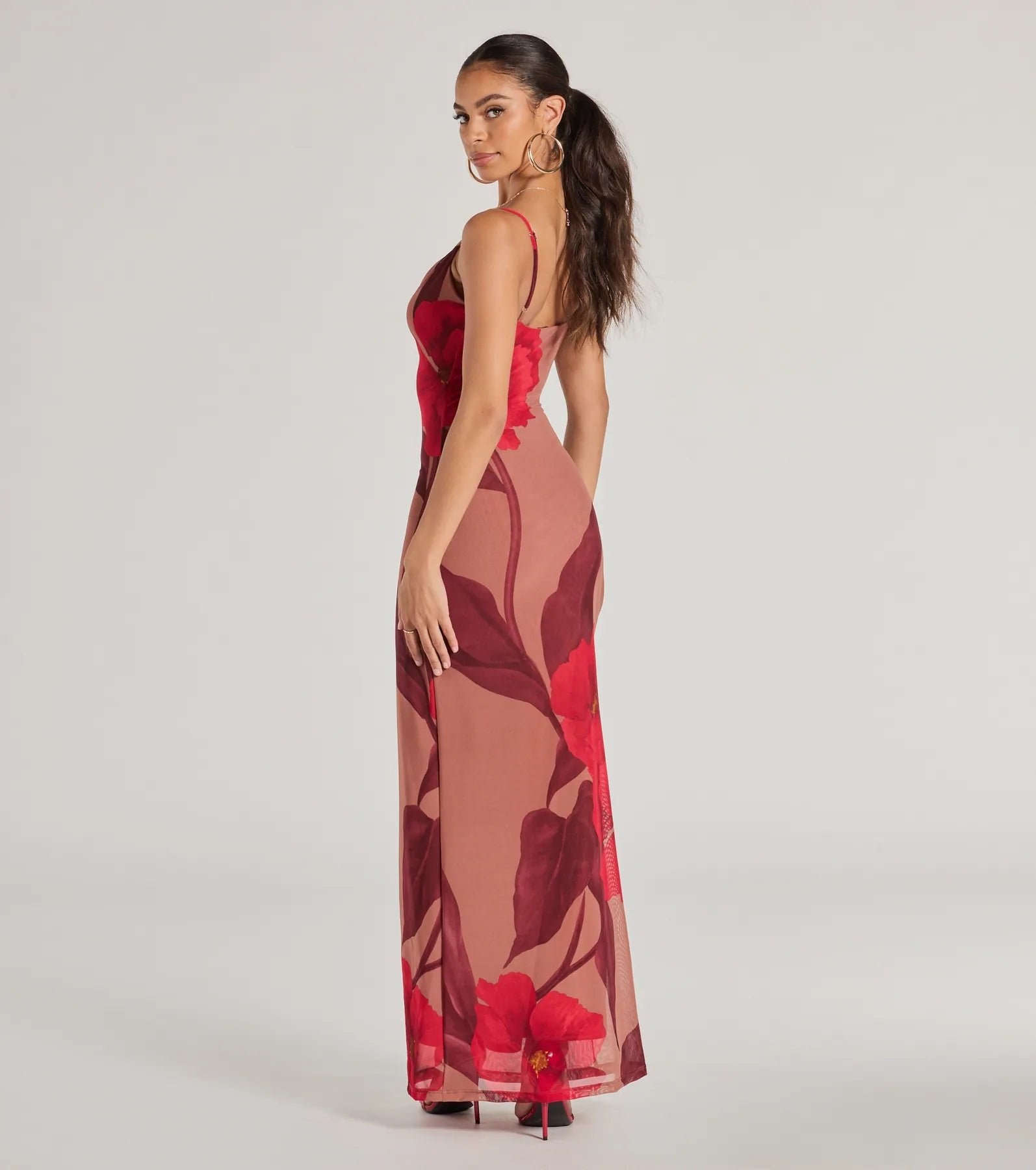 Gorgeous Aura Floral Mesh Maxi Dress - Image 3